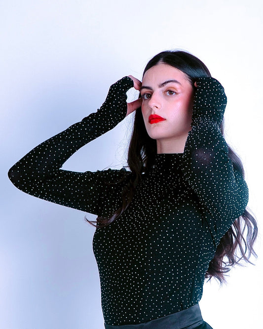 Going Out Long Sleeve Sparkly Top