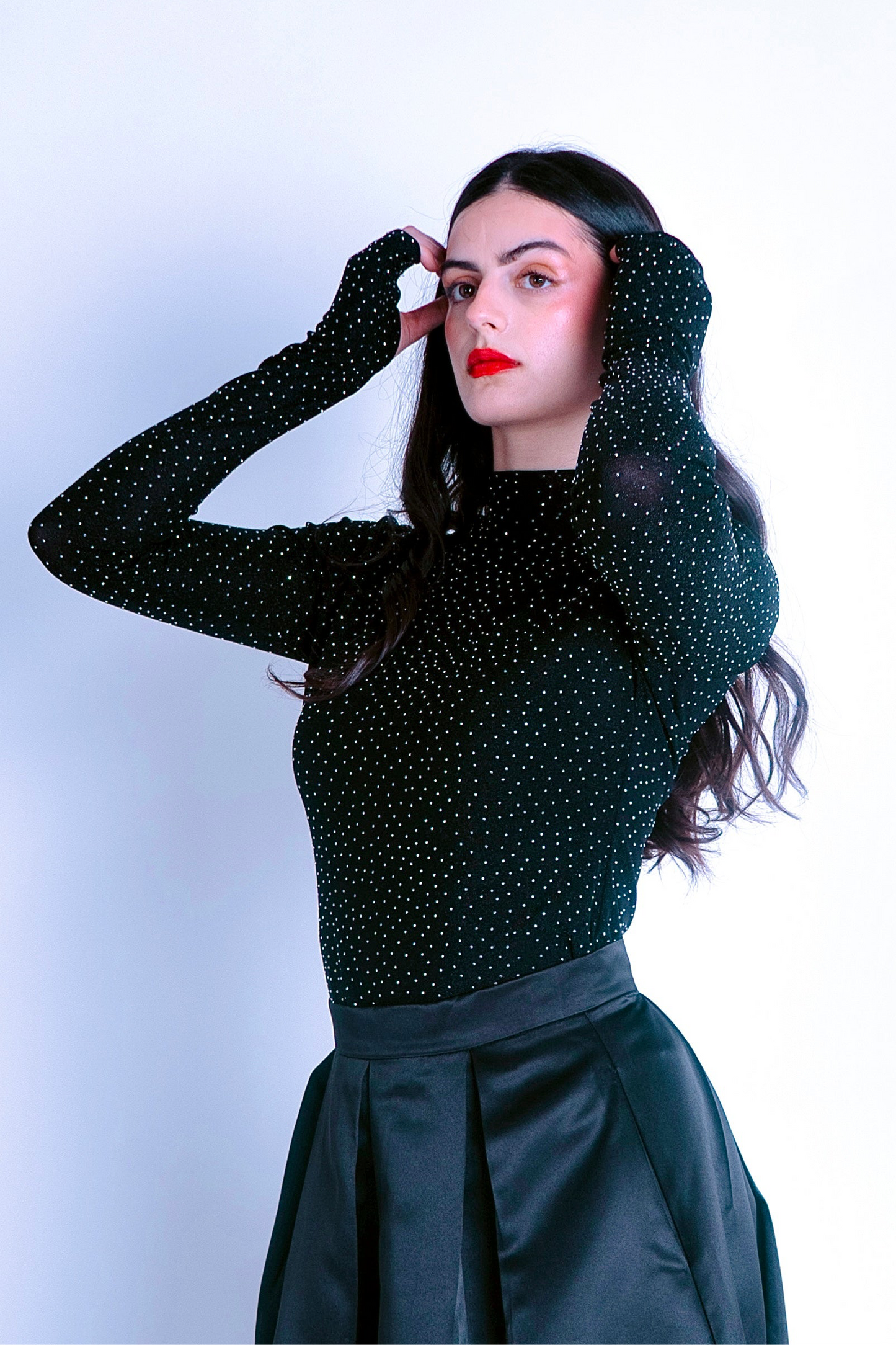 Zaynah Black Sparkly Top - RIA Line Ltd