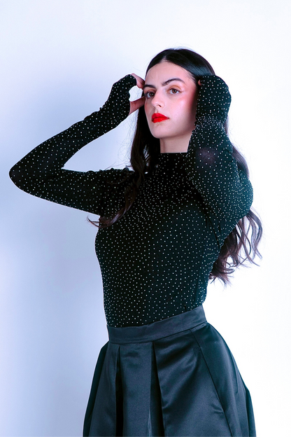 Zaynah Black Sparkly Top - RIA Line Ltd