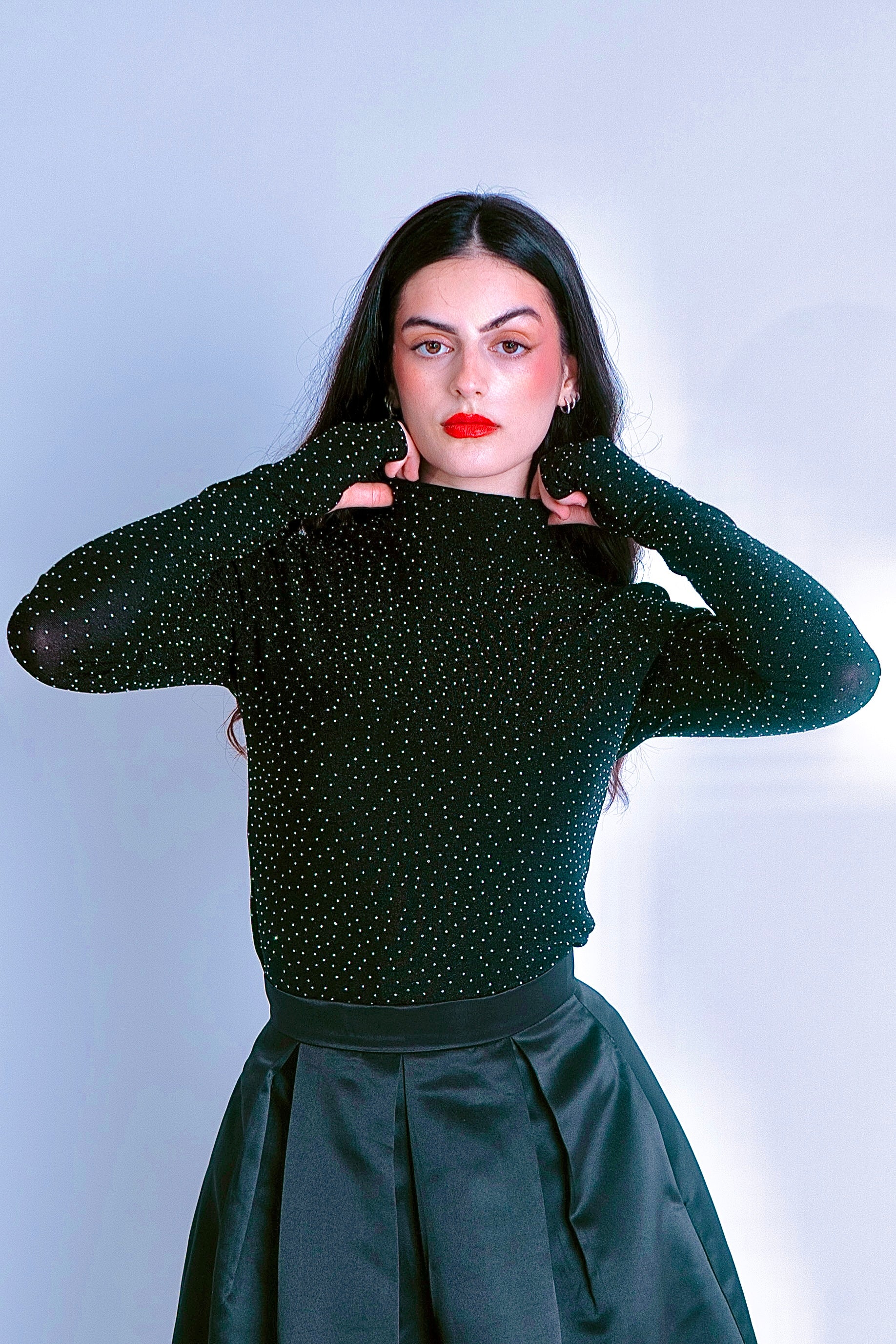 Zaynah Black Sparkly Top - RIA Line Ltd