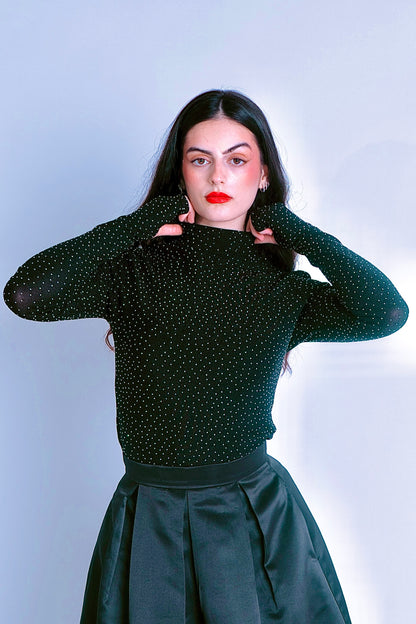 Zaynah Black Sparkly Top - RIA Line Ltd