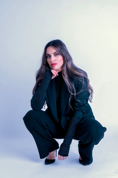 Zaynah Black Sparkly Top - RIA Line Ltd