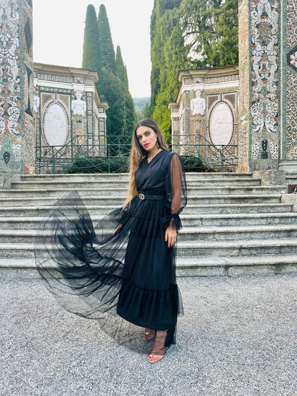 Black Maxi Tulle Dress - Sample Sale Collection - RIA Line Ltd