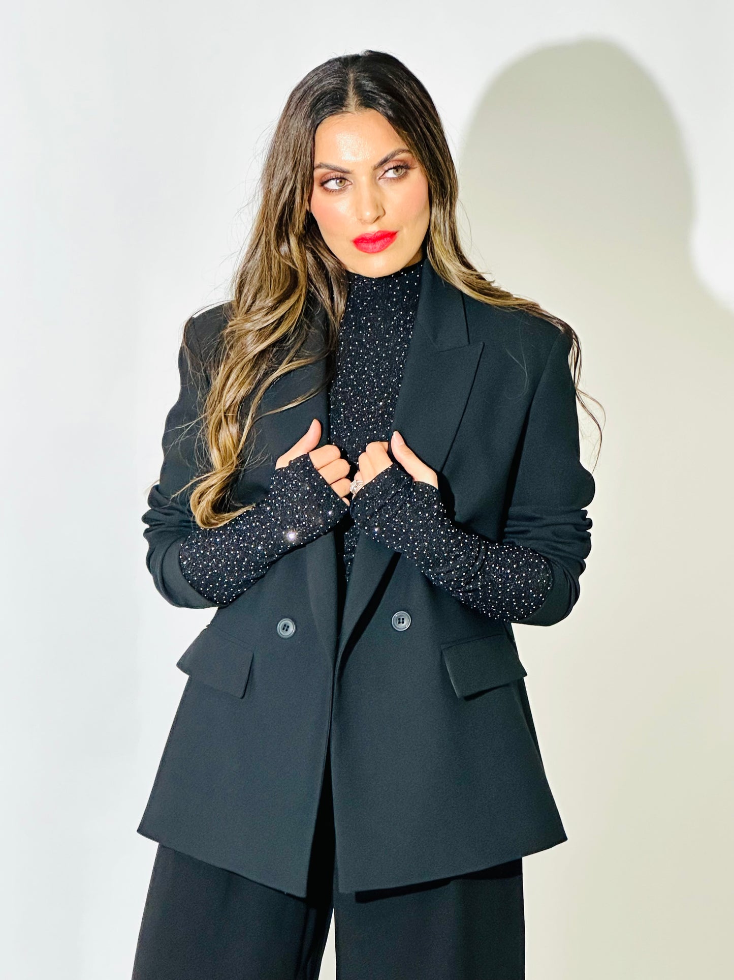 Zaynah Black Sparkly Top