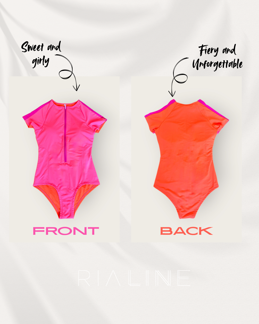 Crazy In Love Pink & Orange Swimsuit - RIA Line Ltd